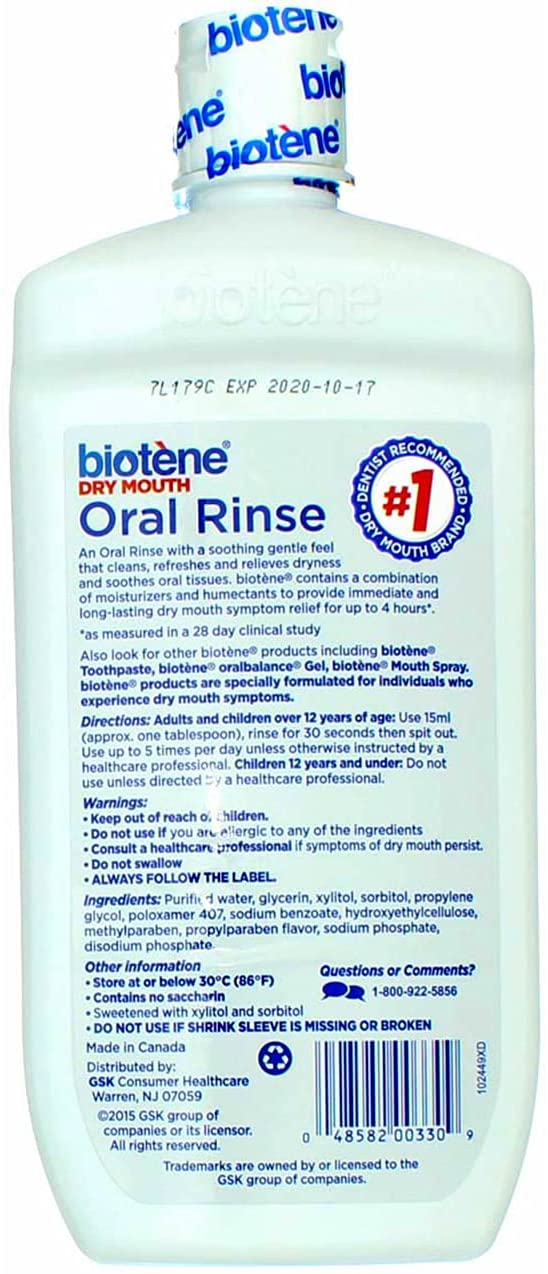 Biotene Dry Mouth Oral Rinse, Fresh Mint 16 oz ( Pack of 4)
