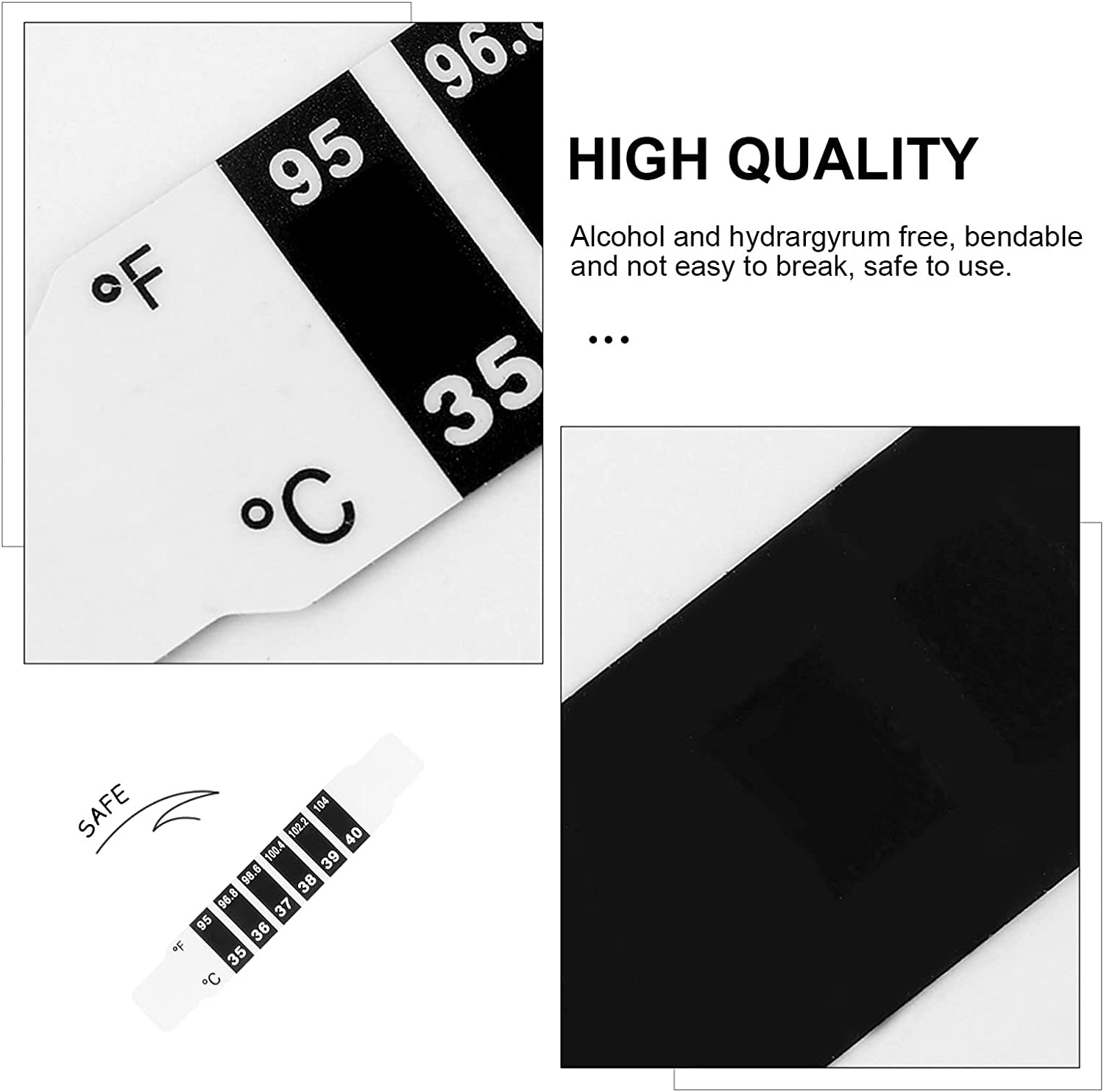 TEHAUX Temperature Sticker- 25pcs Color Changing Forehead LCD Temperature Sticker Strips Adhesive St