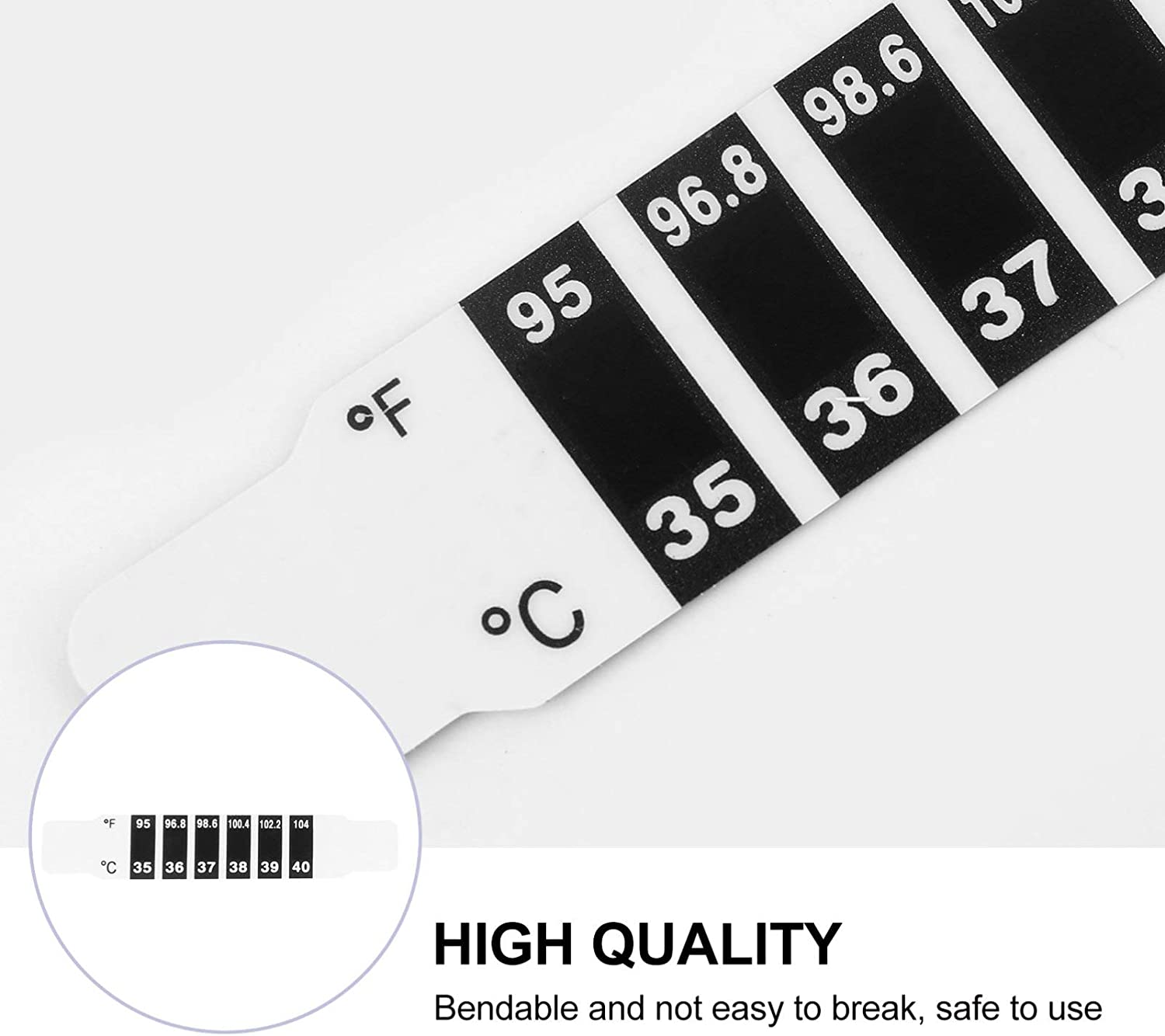 TEHAUX Temperature Sticker- 25pcs Color Changing Forehead LCD Temperature Sticker Strips Adhesive St