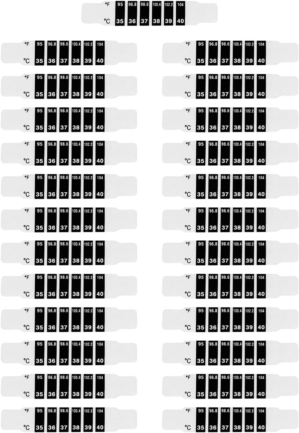 TEHAUX Temperature Sticker- 25pcs Color Changing Forehead LCD Temperature Sticker Strips Adhesive St