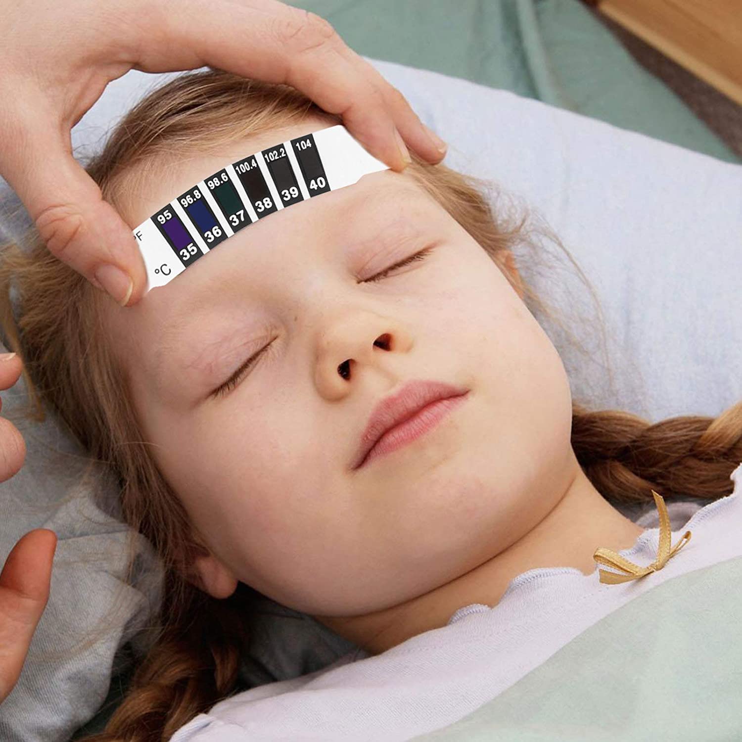 TEHAUX Temperature Sticker- 25pcs Color Changing Forehead LCD Temperature Sticker Strips Adhesive St