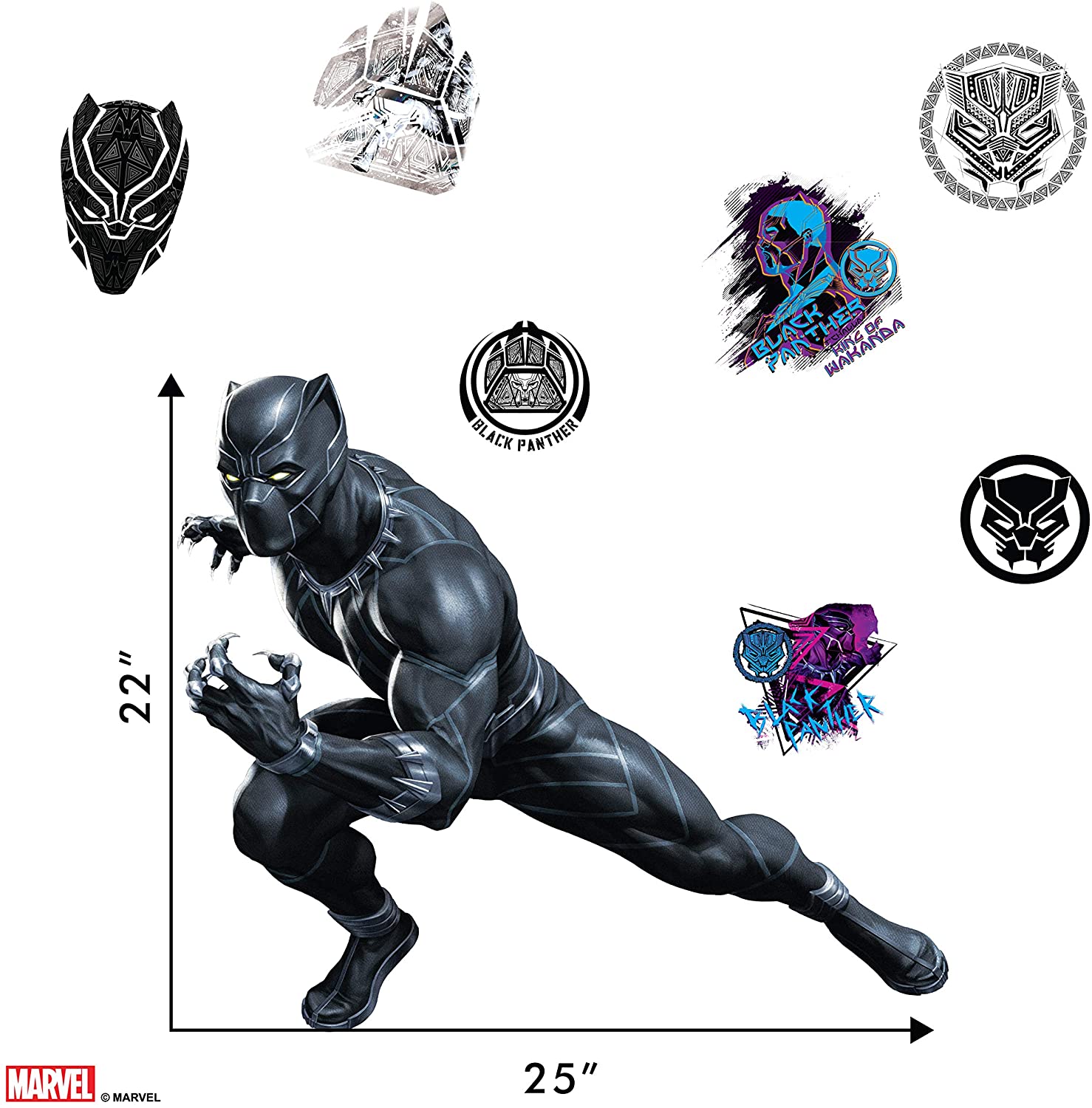 Marvel Black Panther Wall Decal - Avengers Wall Decal with 3D Augmented Reality Interaction - 22