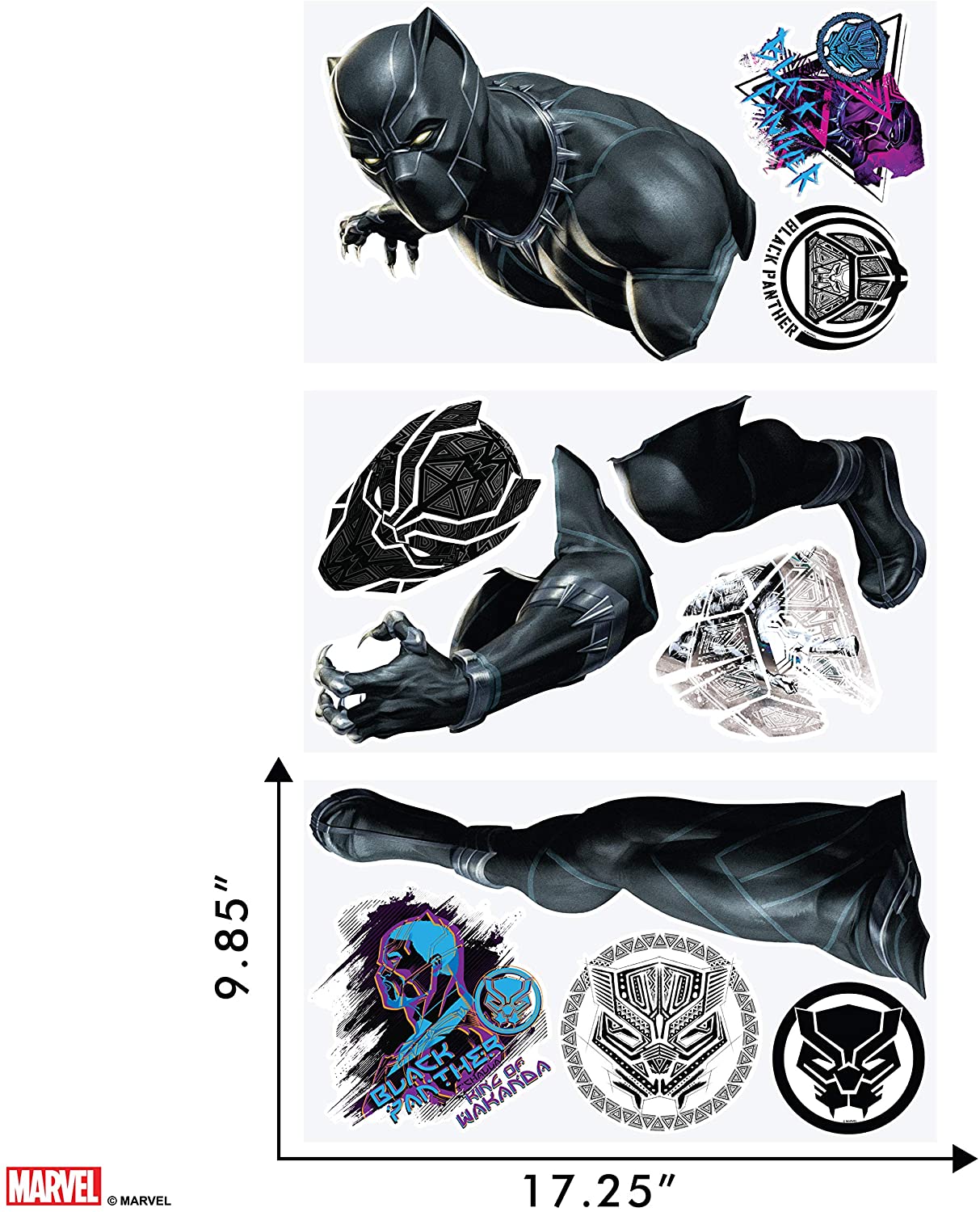Marvel Black Panther Wall Decal - Avengers Wall Decal with 3D Augmented Reality Interaction - 22