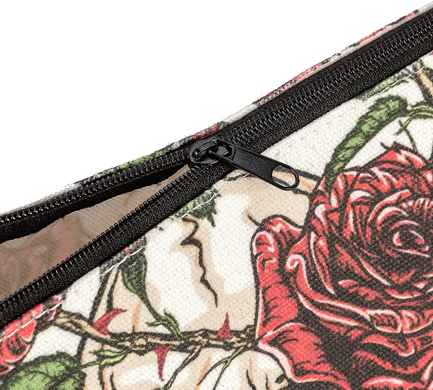 CINPIUK 4 Set Sugar Skull Makeup Bags Canvas Cosmetic Pouches with Handle Zippered Toiletry Pouch Ca