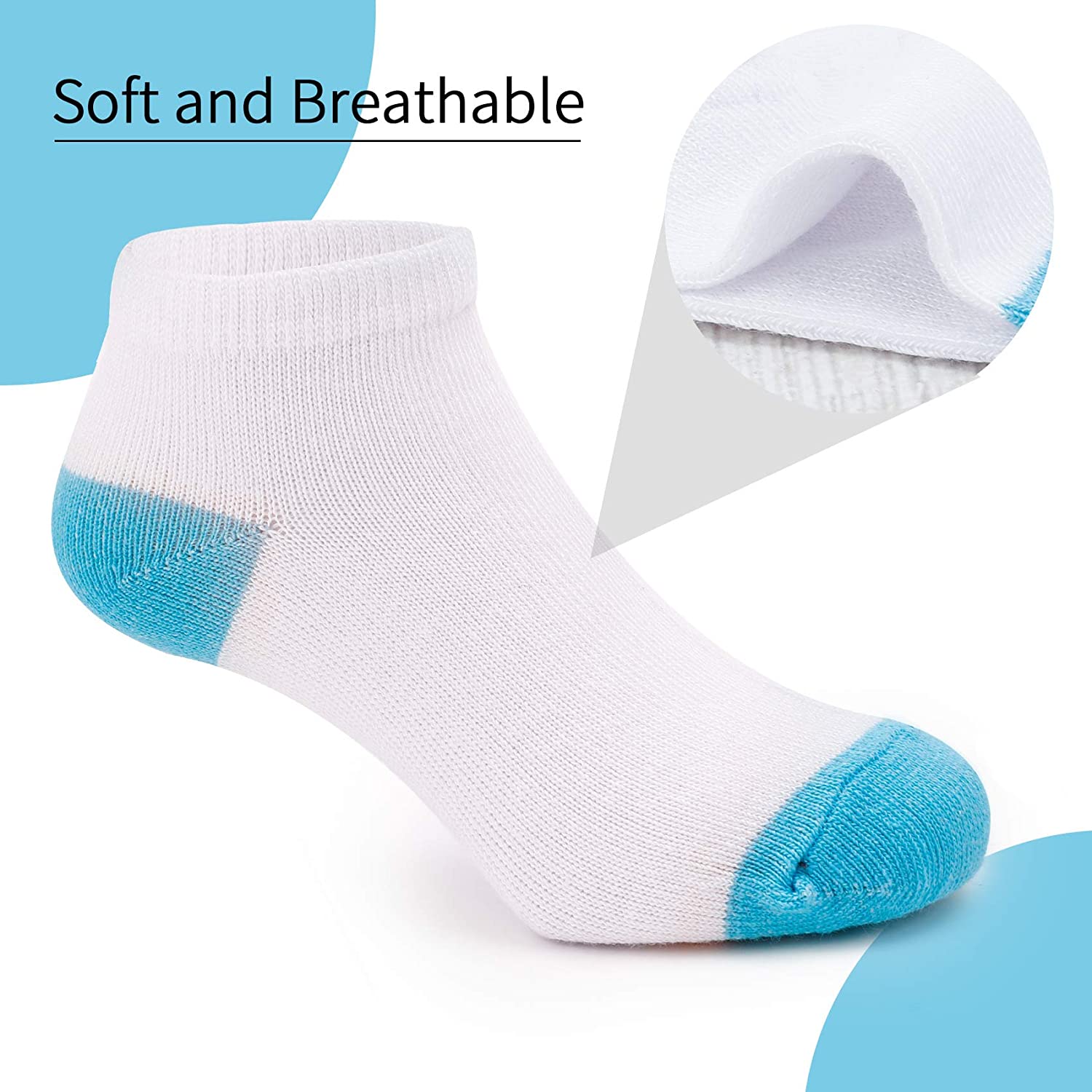 Auranso 15 Pairs Toddler Low Cut Half Cushion Socks Kids Boys Girls Athletic Ankle Socks