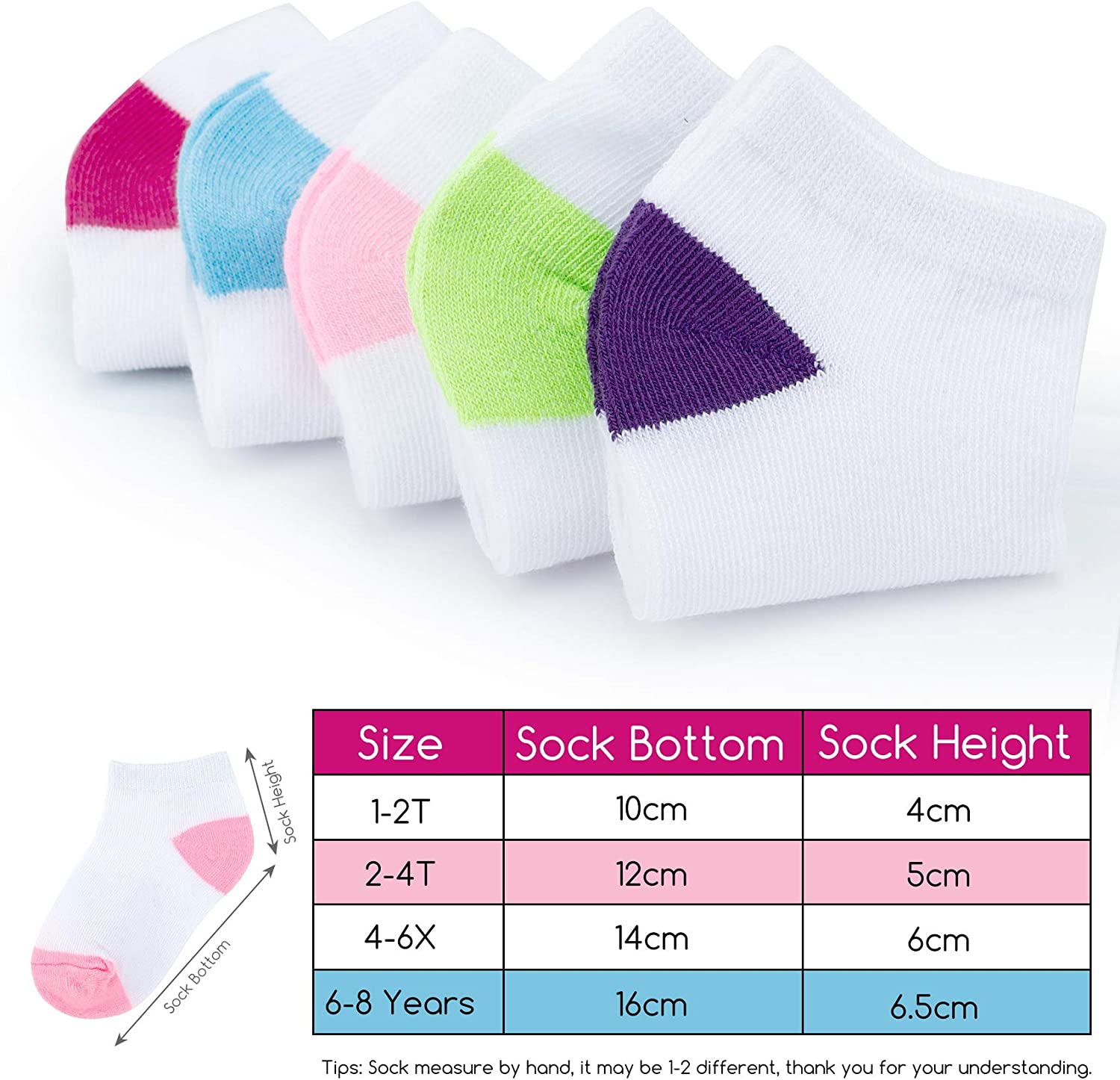 Auranso 15 Pairs Toddler Low Cut Half Cushion Socks Kids Boys Girls Athletic Ankle Socks