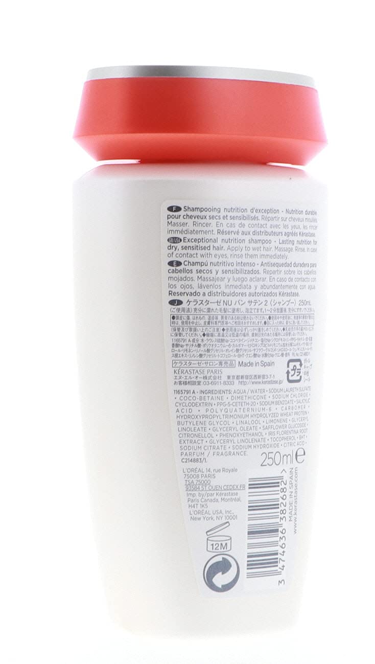 KERASTASE Nutritive Bain Satin 2 Hair, 8.5 Oz. - 2 Pack