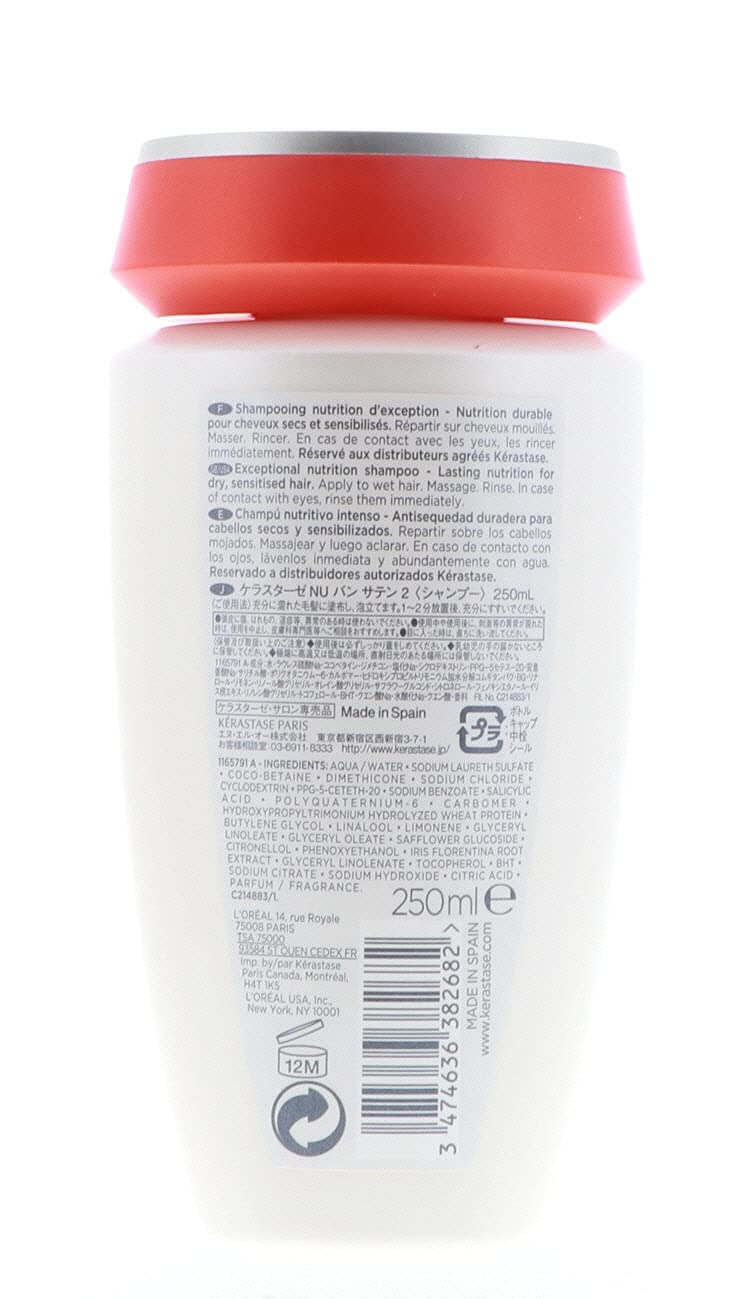 KERASTASE Nutritive Bain Satin 2 Hair, 8.5 Oz. - 2 Pack