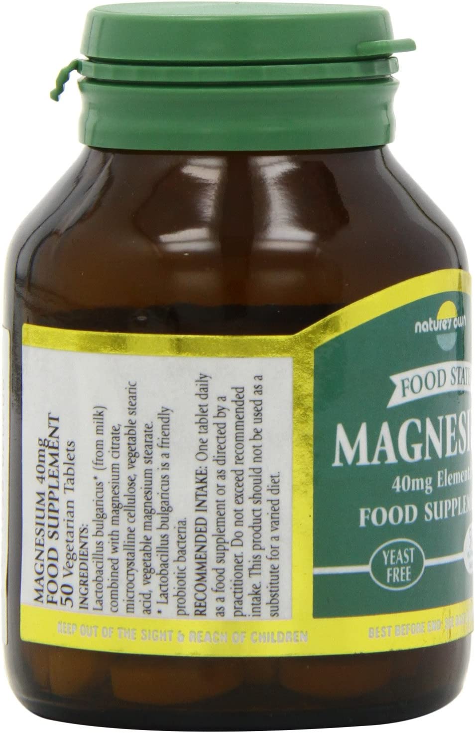 Natures Own 40mg Magnesium Food Supplement 50 Tablets by Natures Own