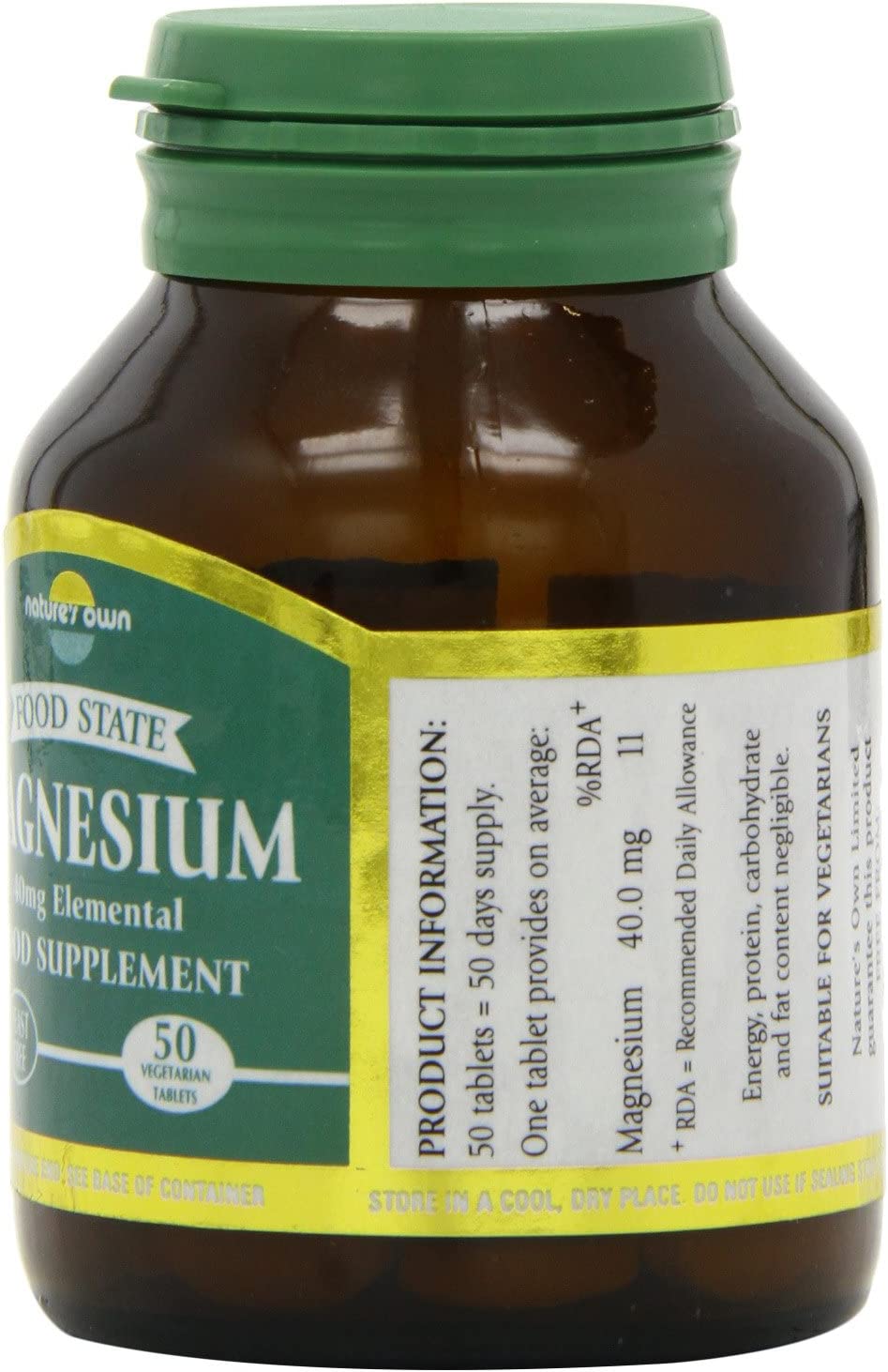 Natures Own 40mg Magnesium Food Supplement 50 Tablets by Natures Own