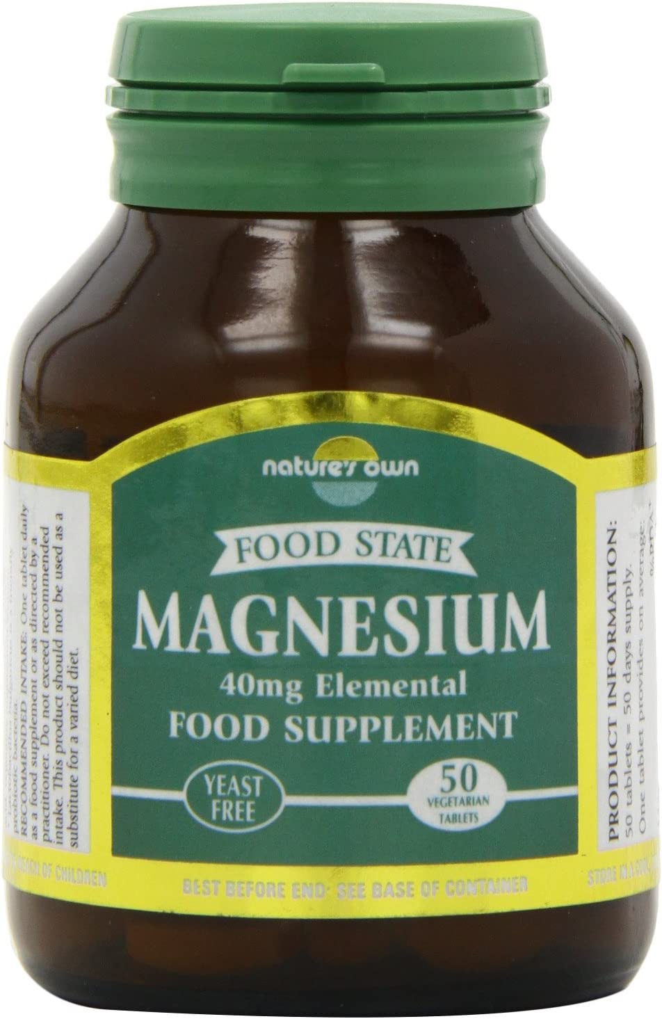 Natures Own 40mg Magnesium Food Supplement 50 Tablets by Natures Own