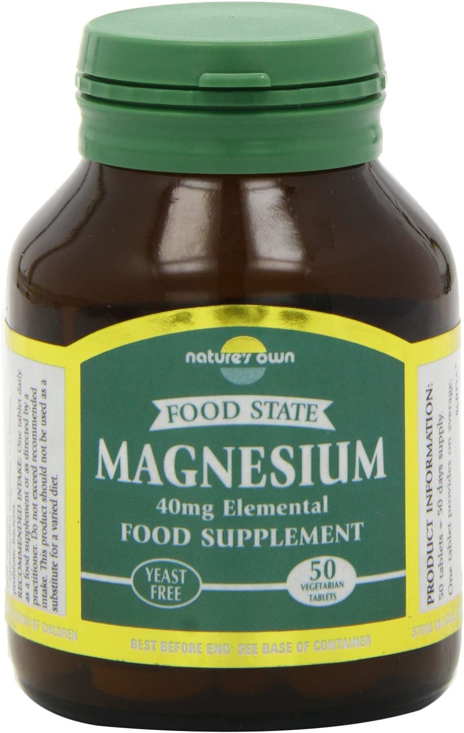 Natures Own 40mg Magnesium Food Supplement 50 Tablets by Natures Own
