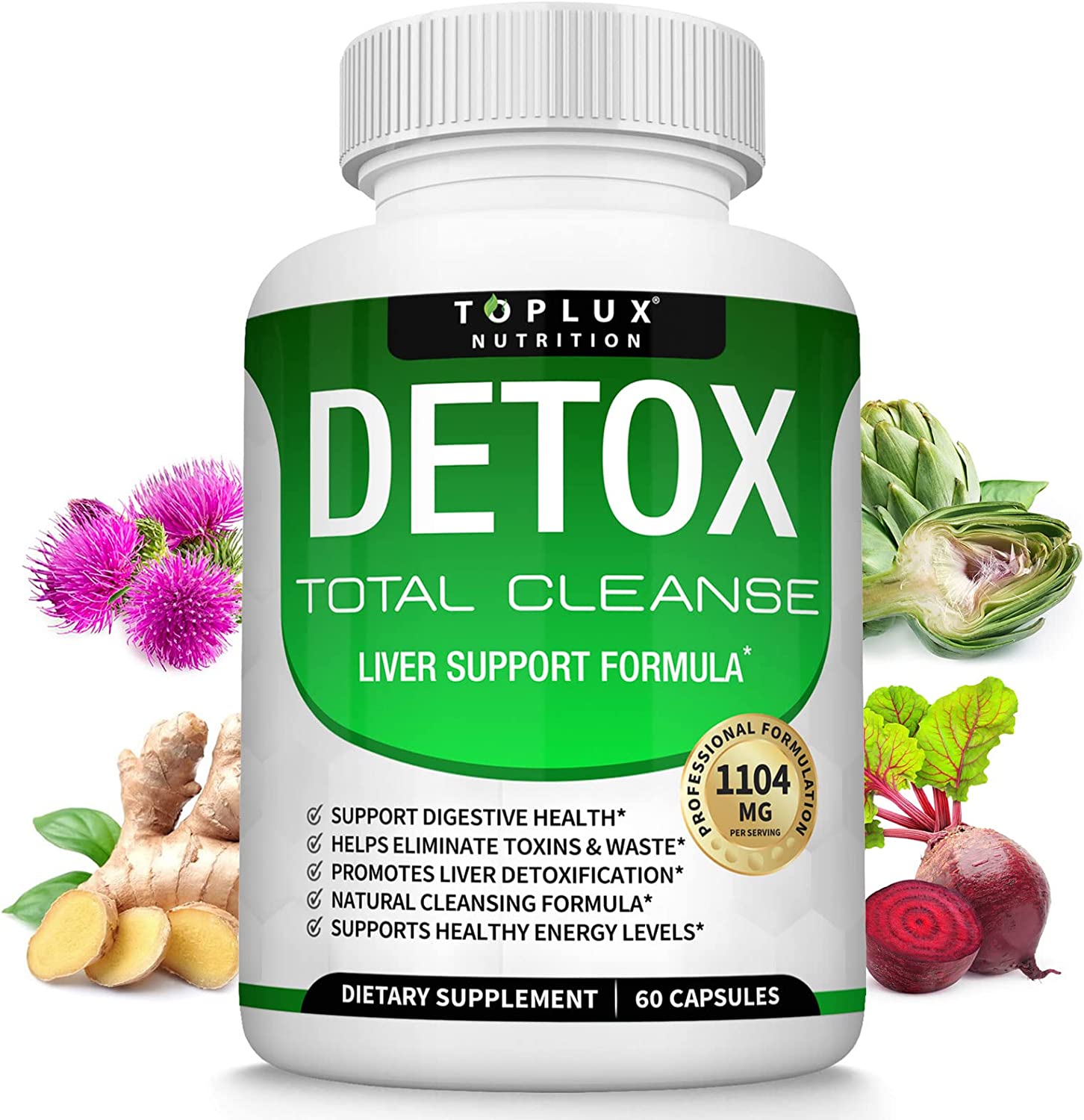 Detox Cleanse Liver Colon Cleanser Body Detoxifier - Natural 5 Day Detox, Support Digestion System, 