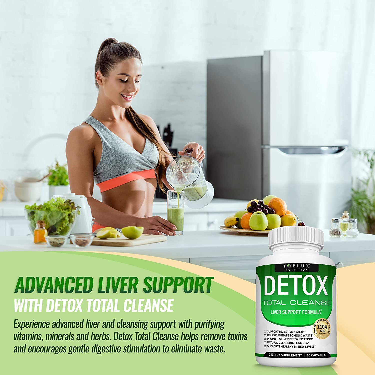 Detox Cleanse Liver Colon Cleanser Body Detoxifier - Natural 5 Day Detox, Support Digestion System, 