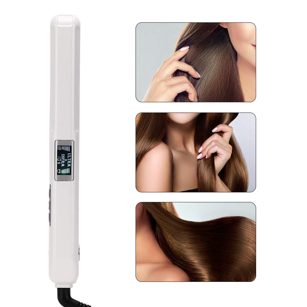 Professional Sonic Hair Straightener, infrared Tourmaline Ceramic Flat Iron with Rotating Adjustable