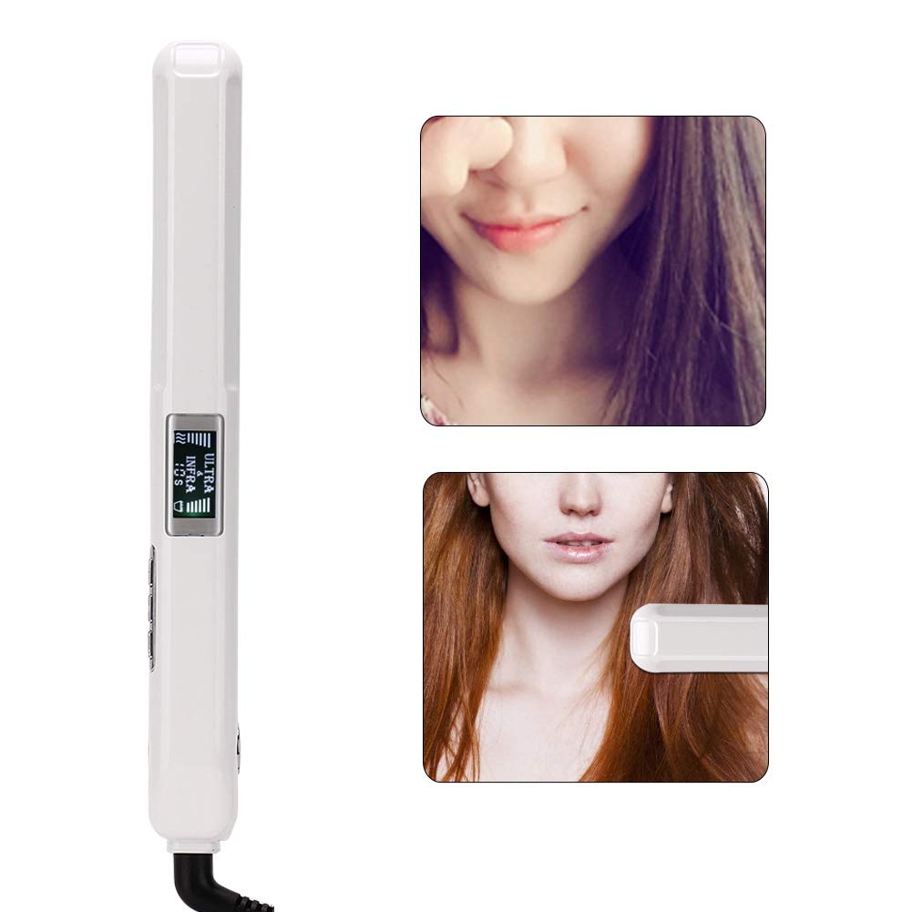 Professional Sonic Hair Straightener, infrared Tourmaline Ceramic Flat Iron with Rotating Adjustable