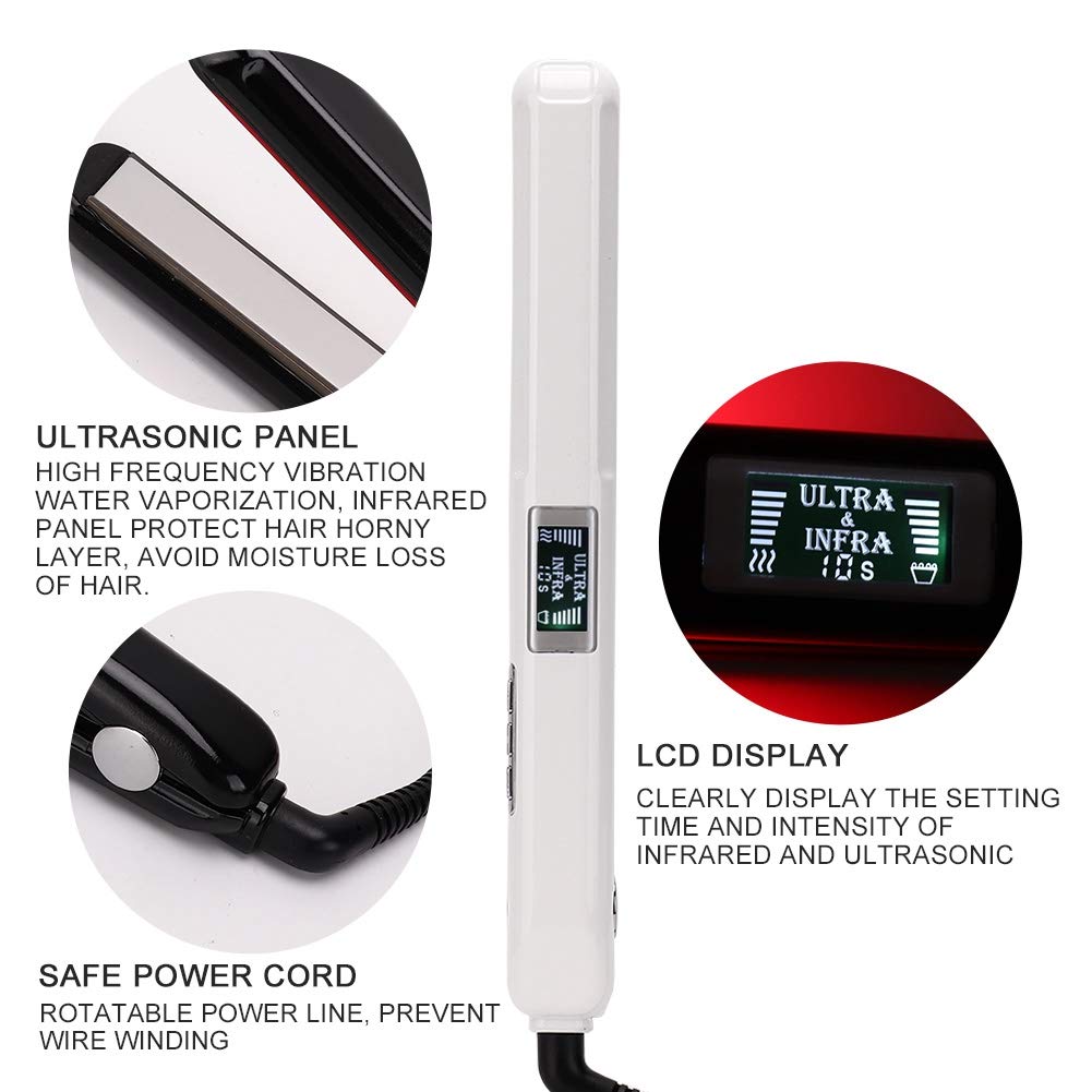 Professional Sonic Hair Straightener, infrared Tourmaline Ceramic Flat Iron with Rotating Adjustable