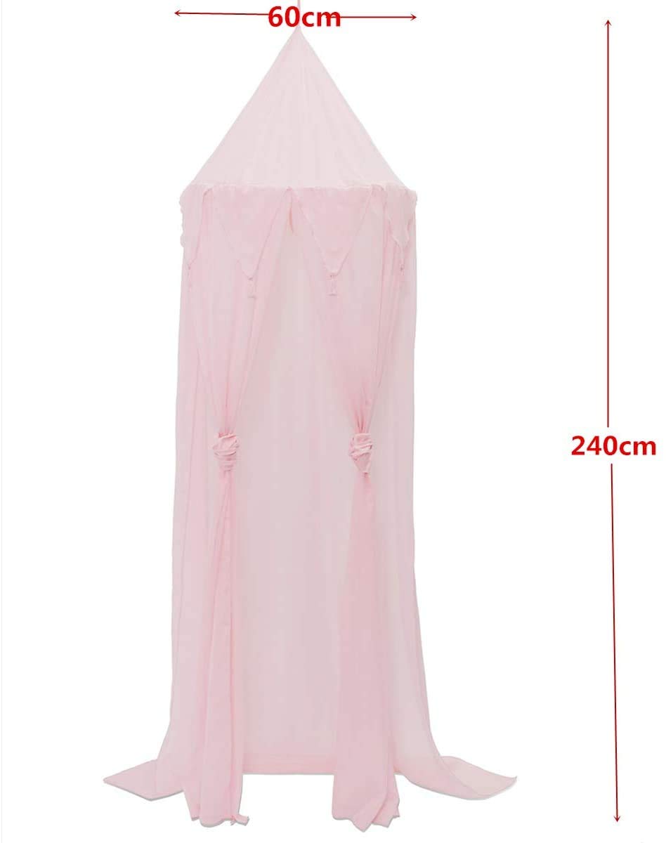 Bed Canopy for Children,Princess Bed Canopy Net for Baby Bed, Round Dome Kids Indoor Outdoor Castle