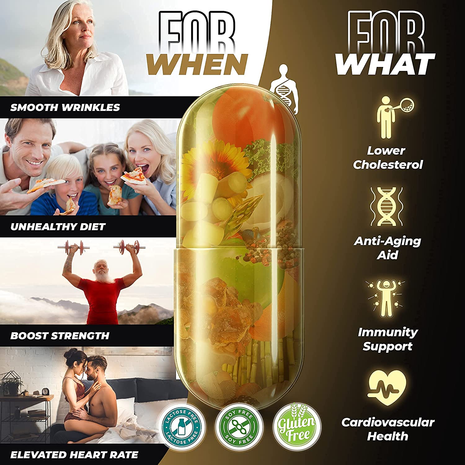 Lower Cholesterol Garlic Supplements Capsules - Organic & Odorless for Heart Health and Healthy HDL 