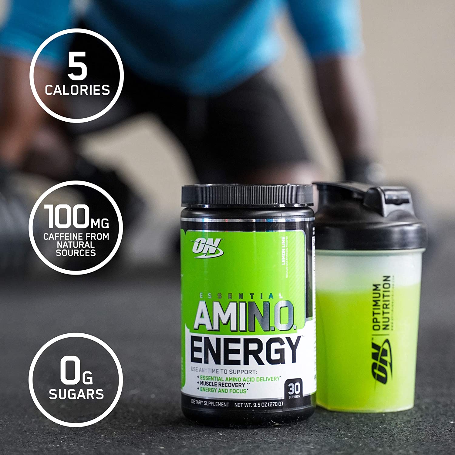 Optimum Nutrition Amino Energy - Pre Workout with Green Tea, BCAA, Amino Acids, Keto Friendly, Green