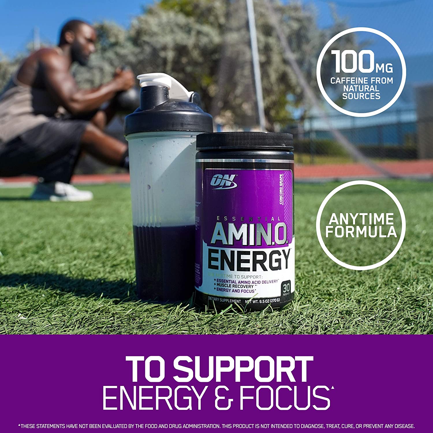 Optimum Nutrition Amino Energy - Pre Workout with Green Tea, BCAA, Amino Acids, Keto Friendly, Green