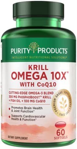 Krill Omega 10X more EPA & DHA with CoQ10 Super Formula from Purity Products. 60 SOFT GELS