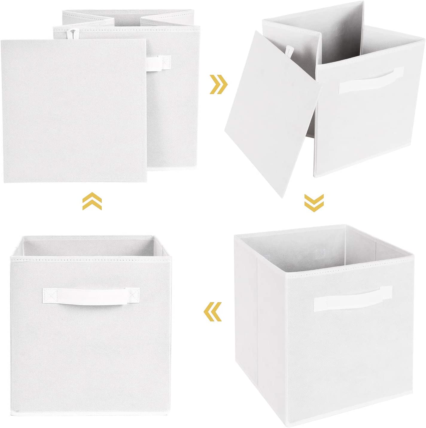 MaidMAX Cloth Storage Cubes Bins Baskets Containers with Dual Handles for Home Closet Nursery Drawer