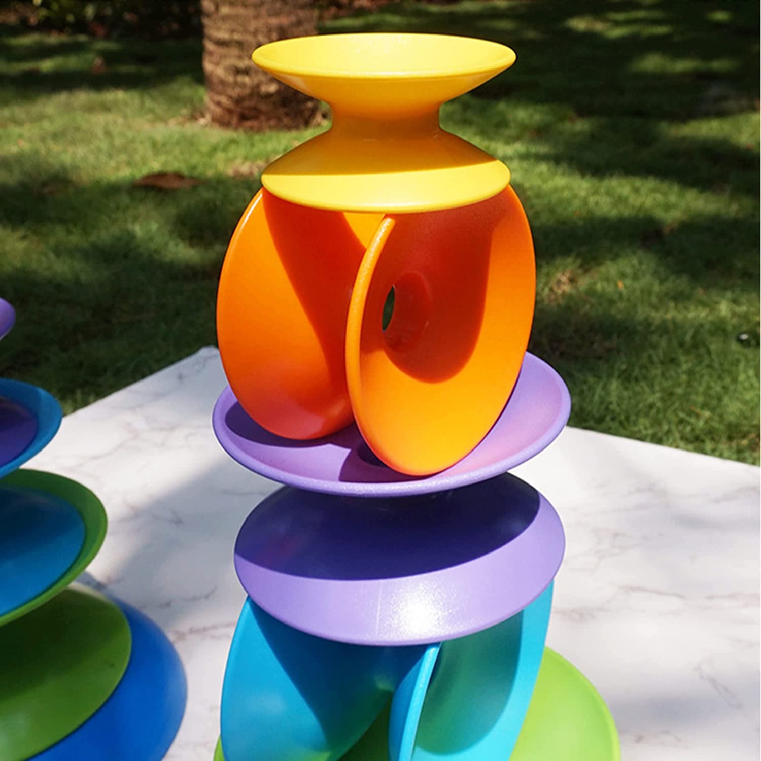 [VIPAMZ] Early Learning Stacking Toys for Kids, 7 pc. Set, Interactive Educational Stack Up and Spin