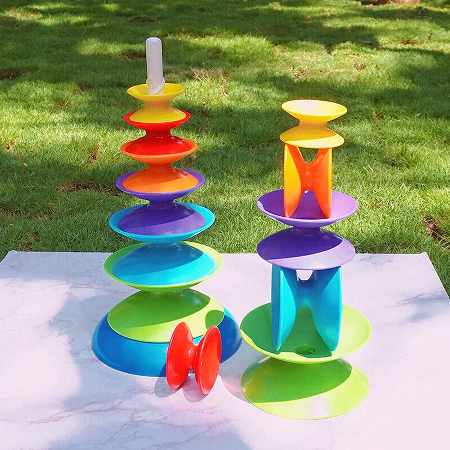 [VIPAMZ] Early Learning Stacking Toys for Kids, 7 pc. Set, Interactive Educational Stack Up and Spin