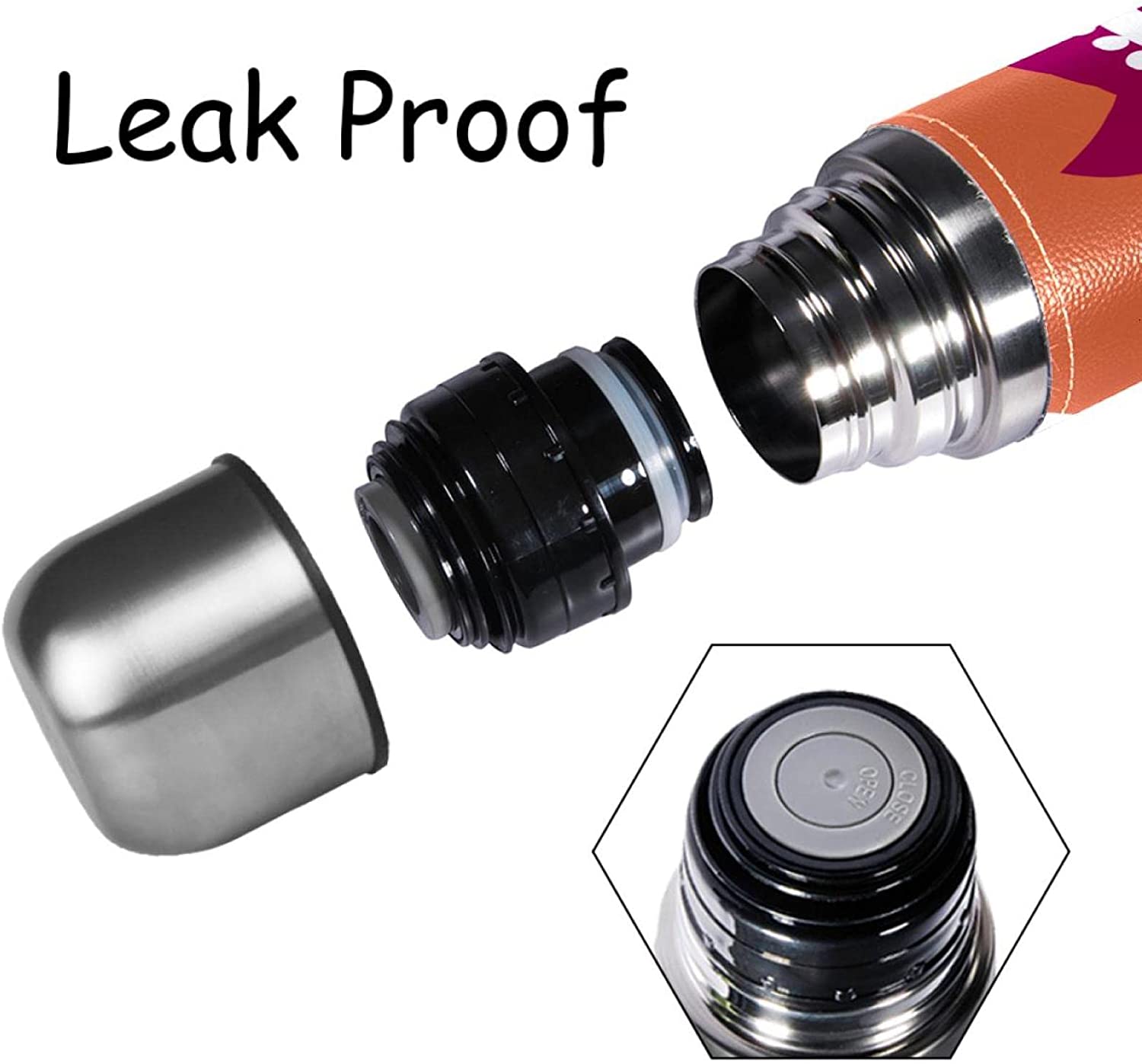 Cute Owl Sports Travel Leak Proof Water Cup Stainless Steel Vacuum Mug