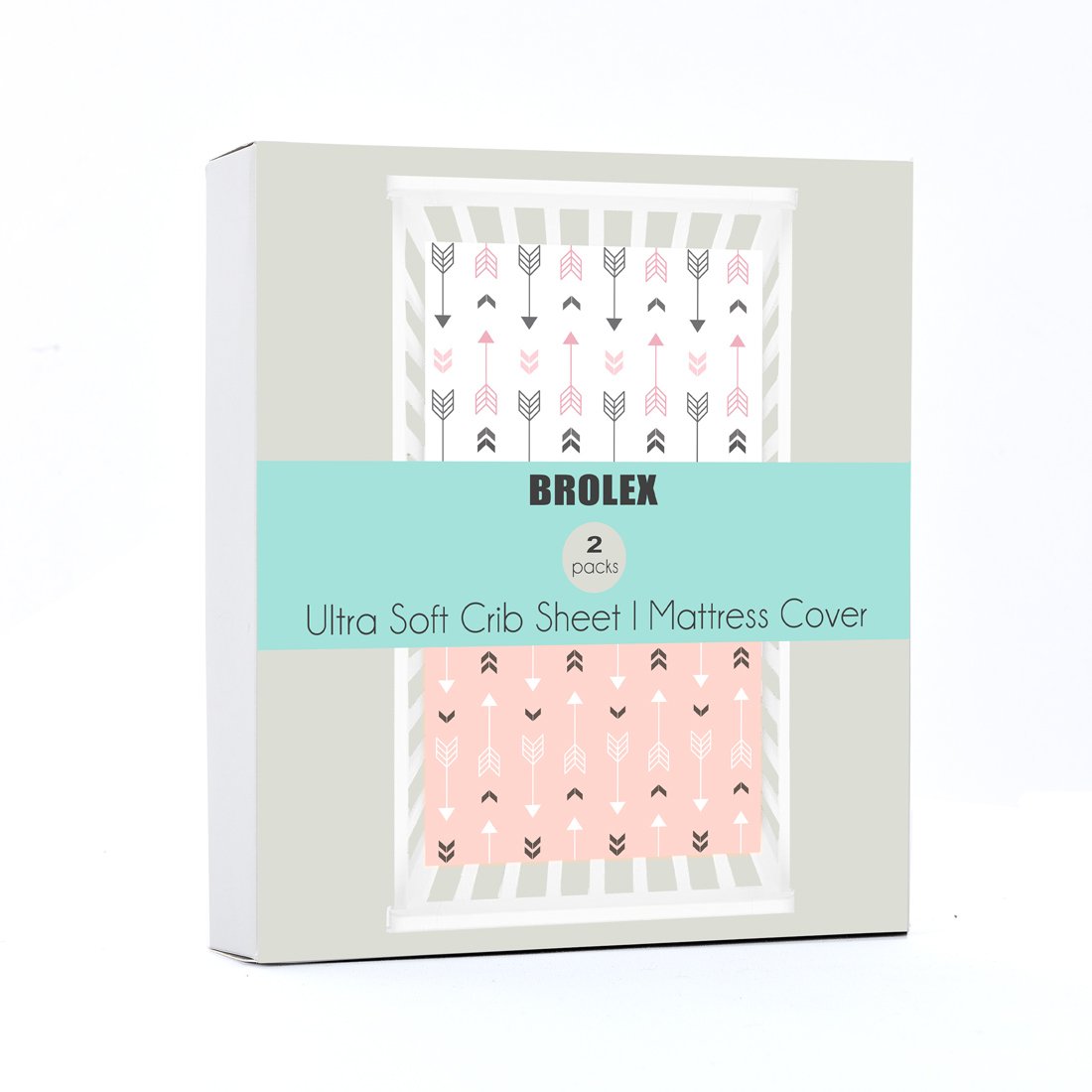 Stretchy Fitted Crib Sheets Set-Brolex 2 Pack Portable Crib Mattress Topper for Baby Girls Boys,Ultr