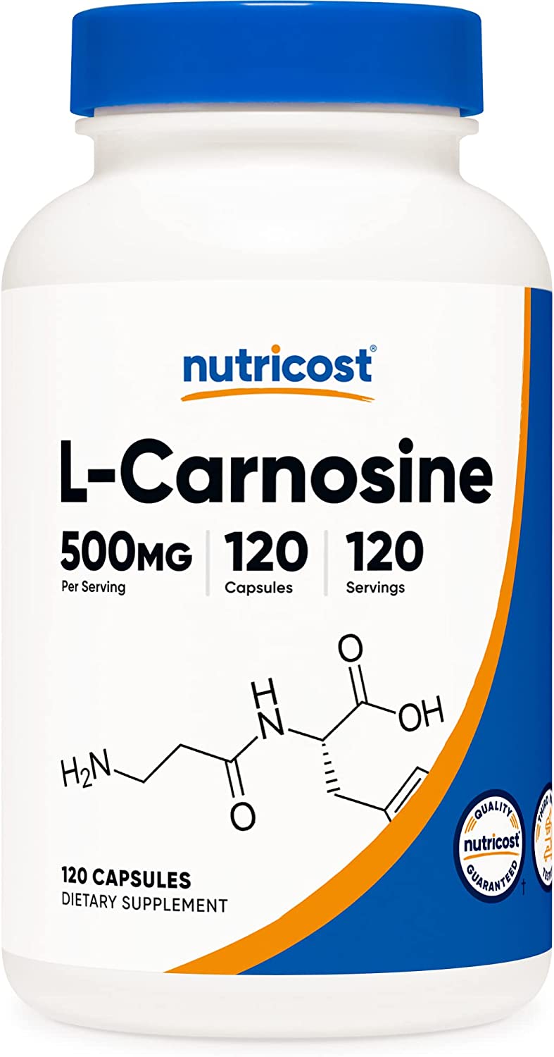 Nutricost L-Carnosine 500mg, 120 Capsules - Gluten Free, Non-GMO, Veg Capsules, Vegetarian Friendly