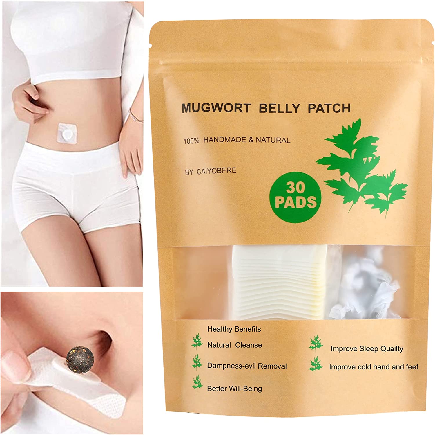 CAIYOBFRE Mugwort Belly Patch,Herbal Belly Button Patch