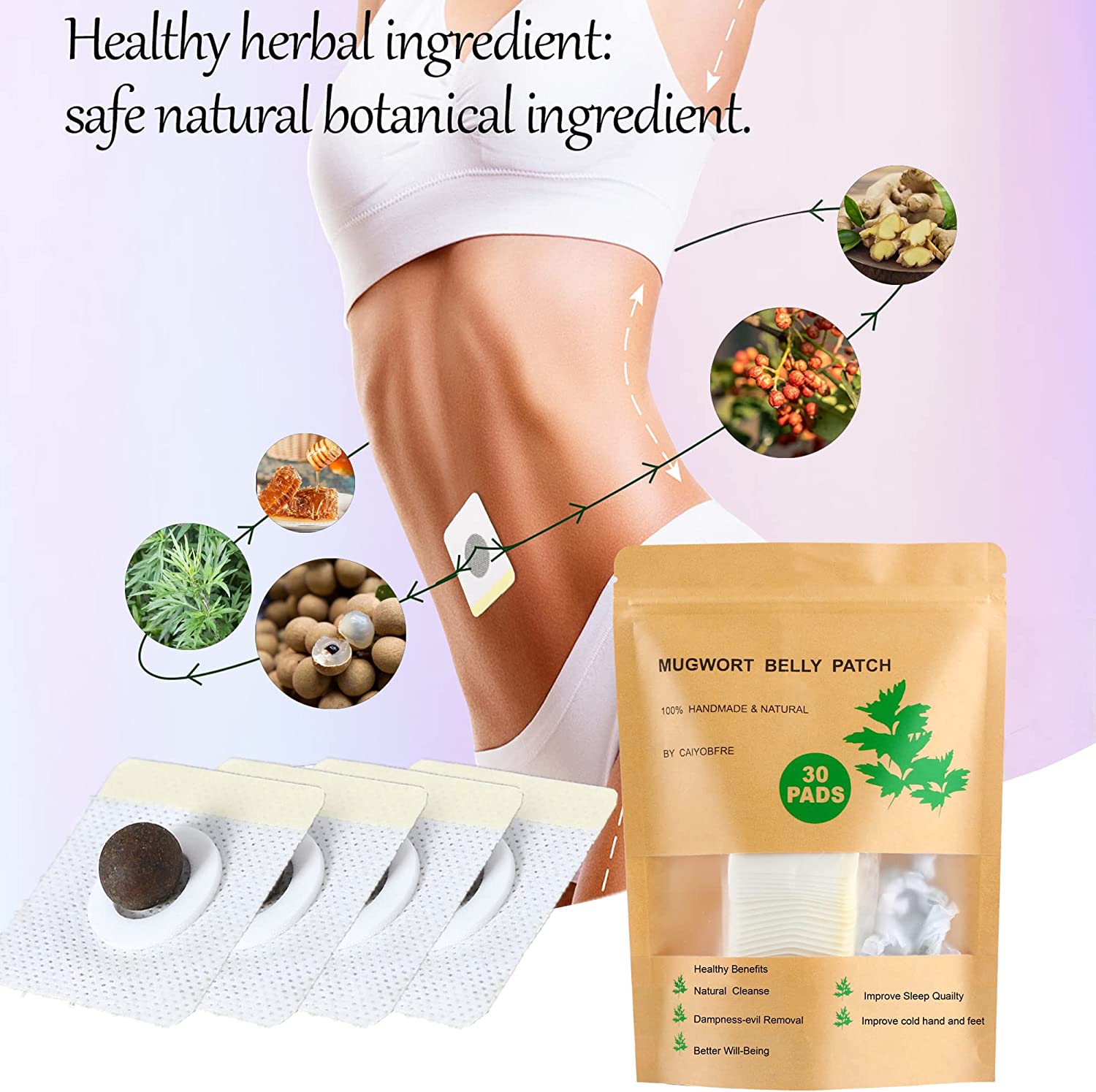 CAIYOBFRE Mugwort Belly Patch,Herbal Belly Button Patch