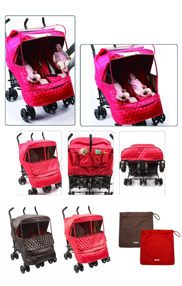 Manito Castle Alpha Twin Stroller Weather Shield (Chocolate)