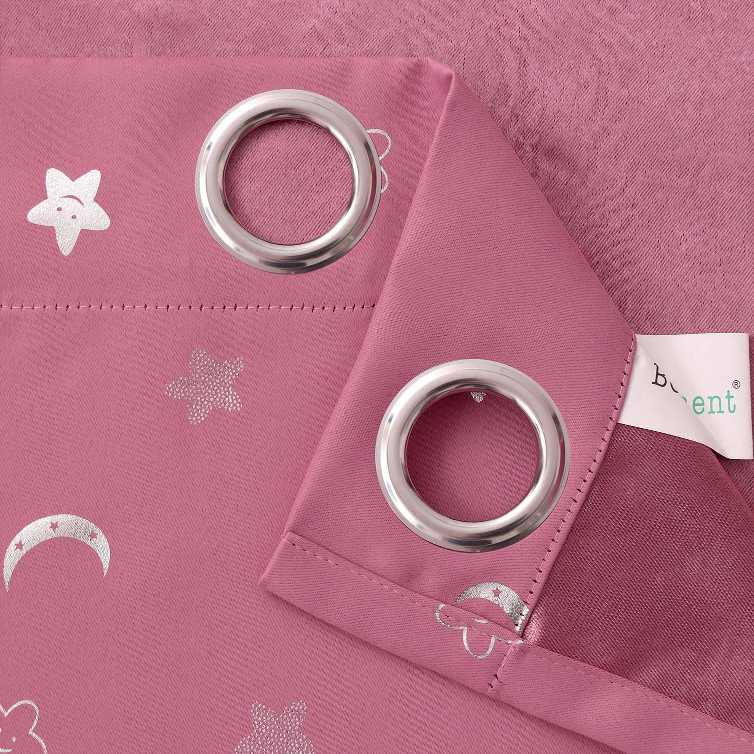 BGment Moon and Stars Blackout Curtains for Girls Bedroom, Grommet Thermal Insulated Room Darkening 