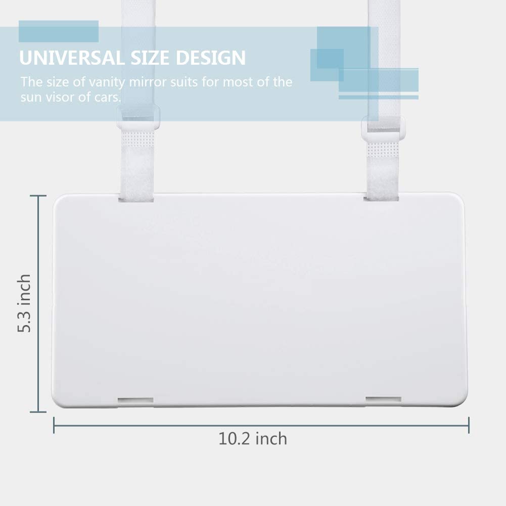 Car Sun Visor Mirror with LED Lights Automobile Makeup Mirror with Lights Cosmetic Mirror Clip on Su