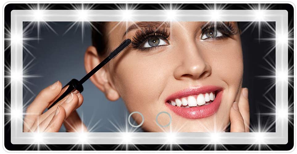 Car Sun Visor Mirror with LED Lights Automobile Makeup Mirror with Lights Cosmetic Mirror Clip on Su