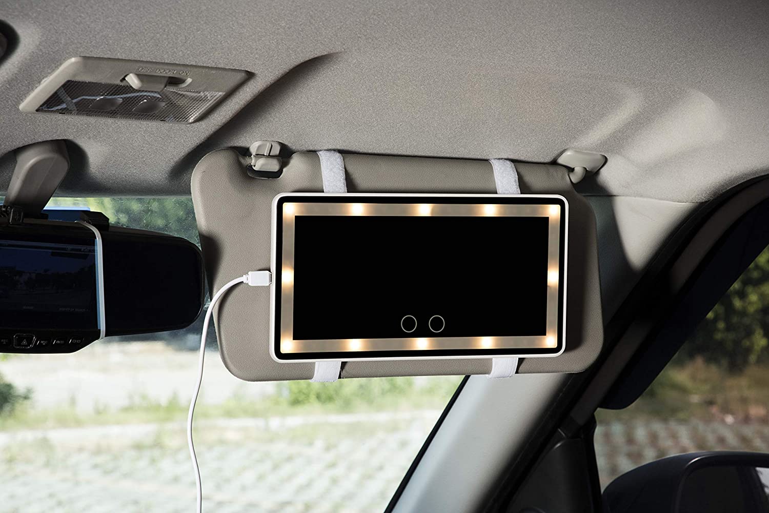 Car Sun Visor Mirror with LED Lights Automobile Makeup Mirror with Lights Cosmetic Mirror Clip on Su