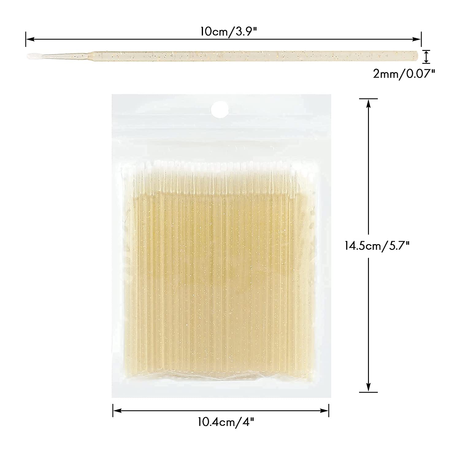 400PCS Crystal Micro Brush Applicator Disposable Micro Cotton Swabs for Eyelash Extensions Makeup Cl