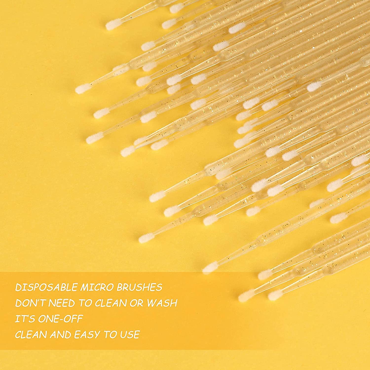 400PCS Crystal Micro Brush Applicator Disposable Micro Cotton Swabs for Eyelash Extensions Makeup Cl
