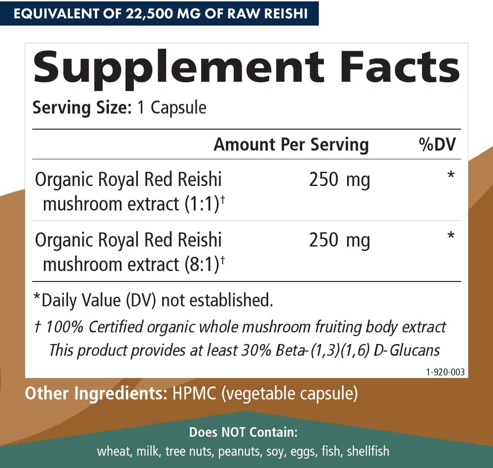 Pure Essence Labs MyPure Reishi 4X Organic Mushrooms Supplement - 100% Real Mushroom Extract for Imm