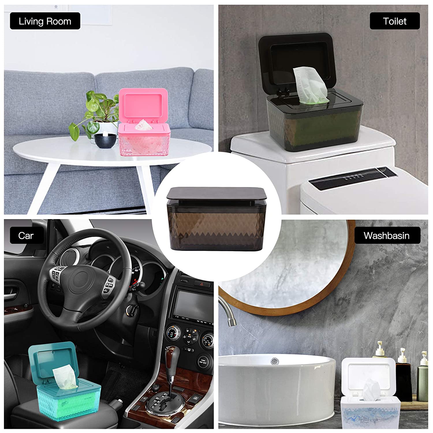 Hswt Wipes Dispenser Larger Capacity Wipe Dispenser Holder Wipes Case Box Wipes Container for Bathro