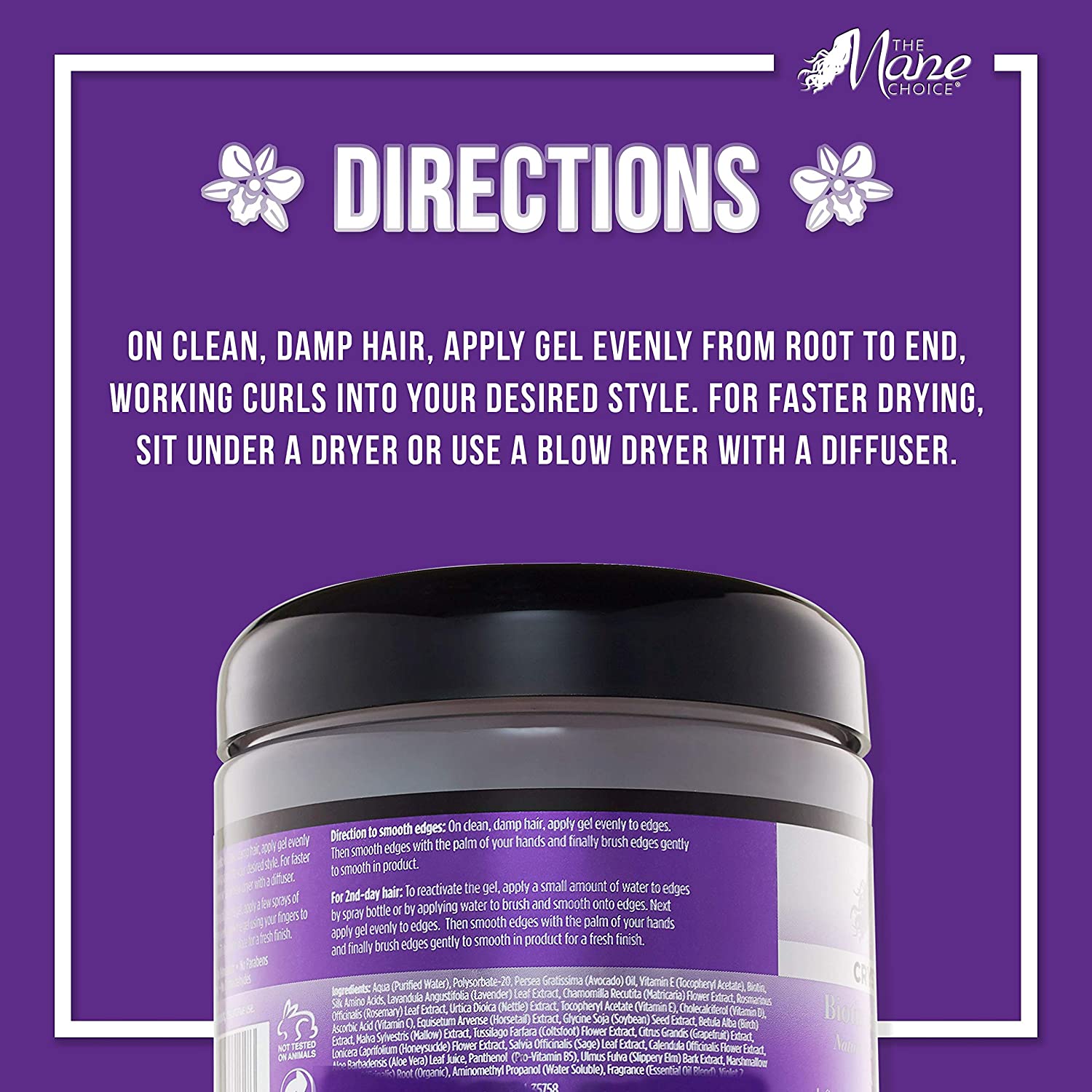 THE MANE CHOICE - Crystal Orchid Biotin Infused Styling Gel, Natural Growth and Retention Solution -