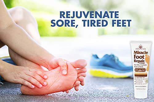 Miracle Foot Repair Cream | 8 Ounce Tube (3) | 60% Pure Aloe Vera Gel | Fast Relief for Dry, Cracked