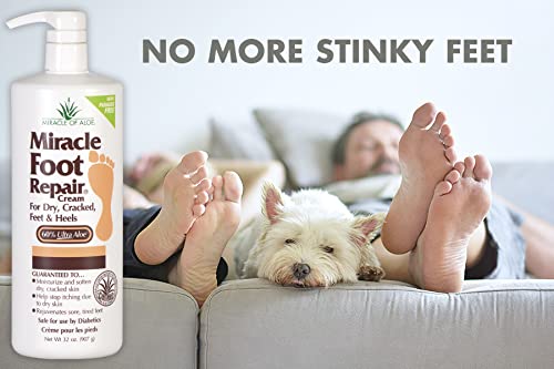 Miracle Foot Repair Cream | 8 Ounce Tube (3) | 60% Pure Aloe Vera Gel | Fast Relief for Dry, Cracked