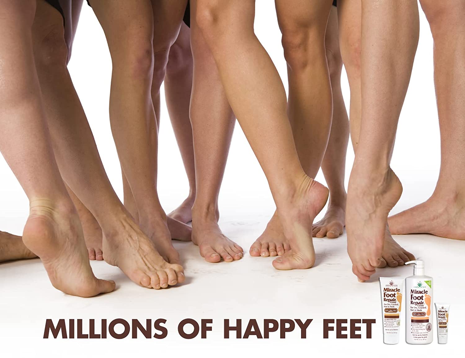 Miracle Foot Repair Cream | 8 Ounce Tube (3) | 60% Pure Aloe Vera Gel | Fast Relief for Dry, Cracked
