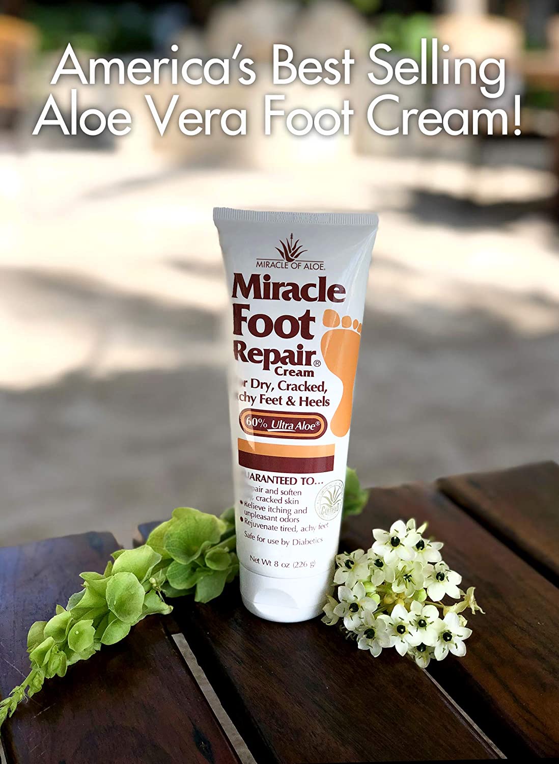 Miracle Foot Repair Cream | 8 Ounce Tube (3) | 60% Pure Aloe Vera Gel | Fast Relief for Dry, Cracked