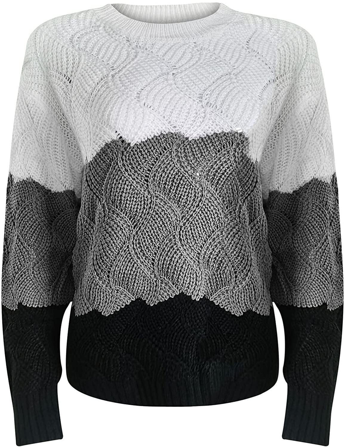 Sweaters For Women,Womens Tops Comfy O-Neck Pullover Autumn Striped Knitted T-Shirt Long-Sleeve Ladi