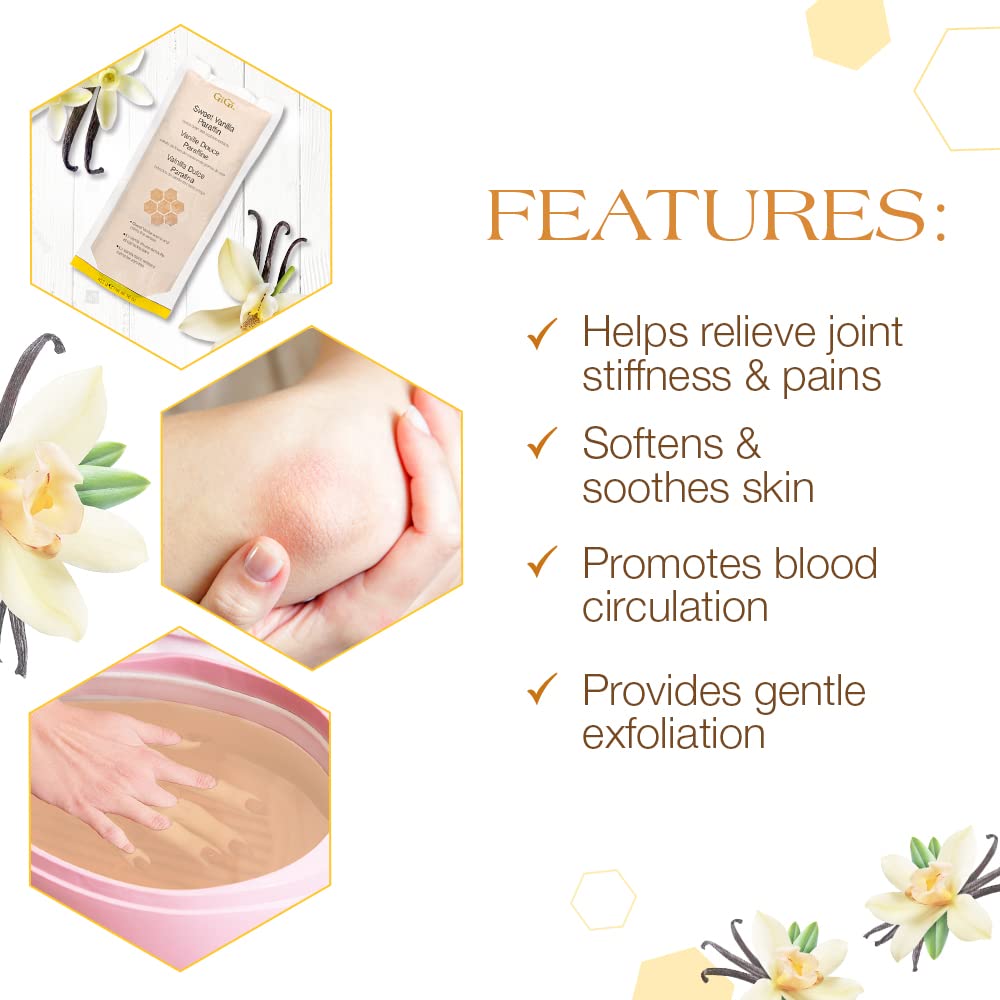 GiGi Sweet Vanilla Paraffin Wax with Cocoa Bean and Soybean Extracts, 16 oz